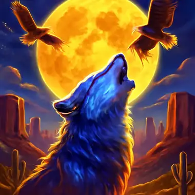 Wolf Gold Slot mit Wolf vor Vollmond
